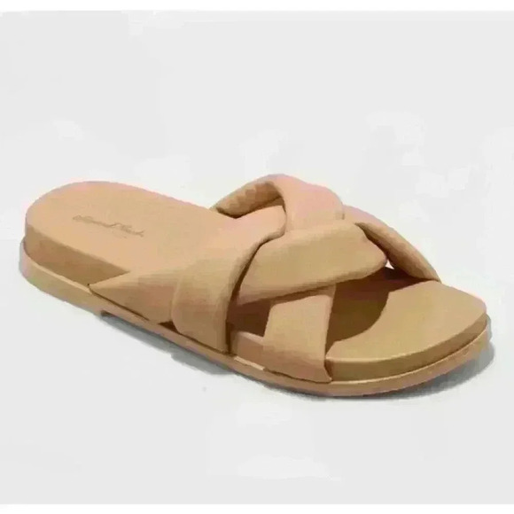 NEW Women's Cosette Padded Slide Sandals - Universal Thread - Tan - Size 8.5 - Picture 1 of 6